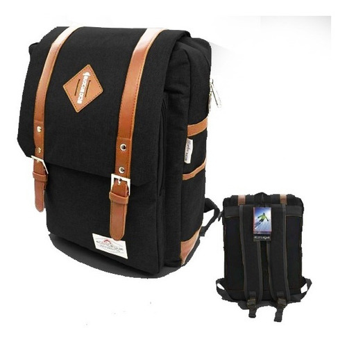 Mochila urbana Aconcagua 703 color negro diseño liso 25L