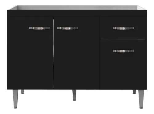 comprar Balcão De Pia 1,20 Preto Fosco Sem Tampo Gabriela 