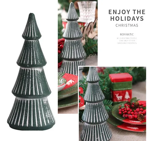 Mini Árbol De Navidad Verde Dorado, Decoración De Mesa, Navi