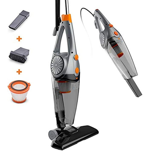 Black + Decker Aspiradora 3en1 De Mano Y Vertical 650ml N Ev Color Gris con Naranja