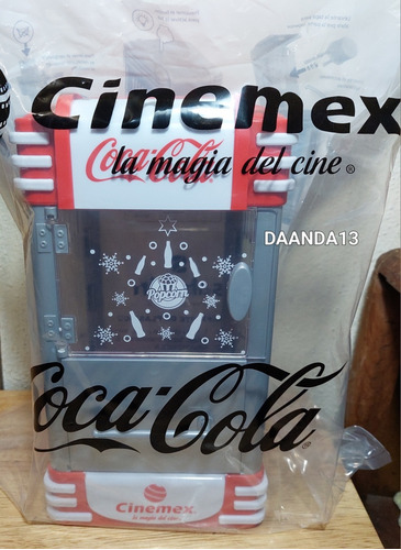 Palomera Navideña Coca Cola Cinemex Máquina Palomita Con Luz