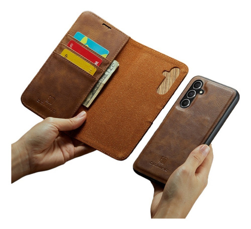 Funda De Piel Desmontable Tipo Cartera Para Samsung