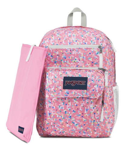 Mochila Jansport Big Student Confeti Color Rosa Diseño de la tela Rayado