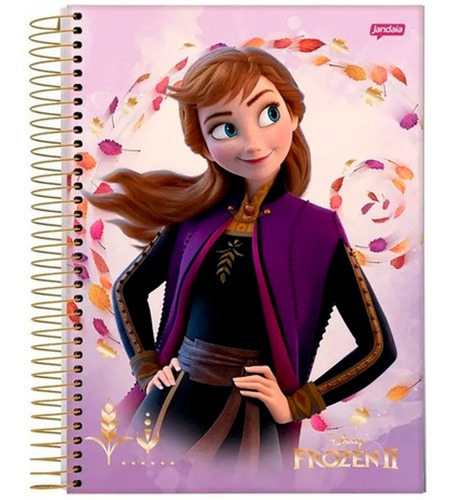 Caderno Universário Frozen Espiral 200 Folhas 10 Matérias