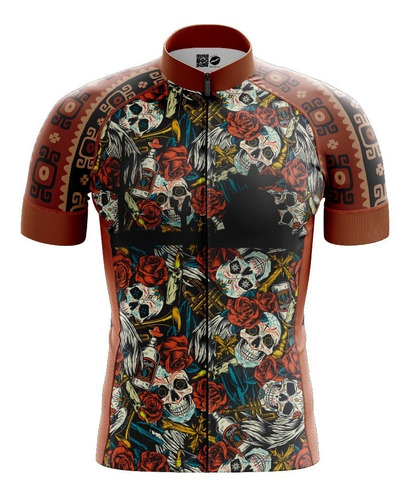 Jersey Ciclismo Maillot Corta Calaveras Alas Rosas Tequila