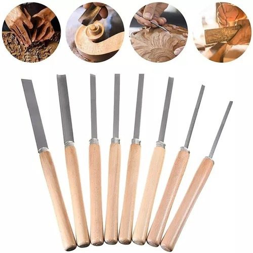 Set De Gubias Grandes Para Torno Madera 8 Pcs