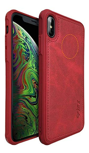 Mag - Carcasa Para iPhone Xsmax Con Placa De Metal  Rojo