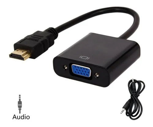 Cabo Conversor Hdmi X Vga Para Pc Monitor Projetor Ps4 Xbox