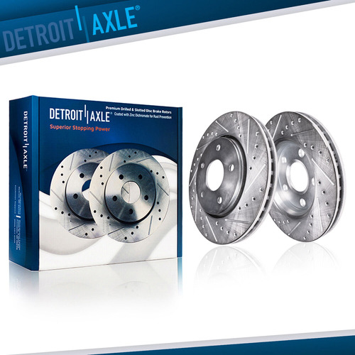 Front Drilled & Slotted Brake Rotors For Dodge Stratus Chr
