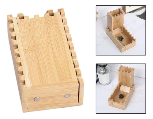 M Estuche Rodante De Madera Torre De Dados De BambĂș Dentado