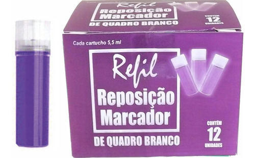 Refil Recarga Para Marcador De Quadro Branco Caixa C/ 12 Un. Cor da tinta Violeta