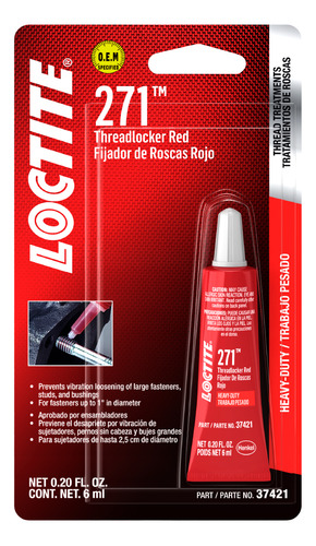 Loctite 271 Trabador Fijador Roscas Alta Resistencia 6 Ml