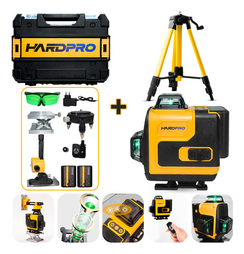 Kit Nivel Láser Autonivelante 16 Lineas Baterias + Tripode