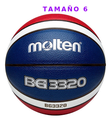 Molten B6g3320 No 6 Balón Colores Basquetbol Piel Sintética Color Rojo - Azul