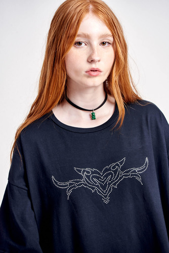 Imagen 3 de 4 de Remeron Vestido Strass De Jersey Mujer 47 Street