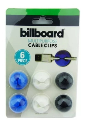 Kit De Clip Organizador Para Cables Billboard. Set X 6 Pcs. 