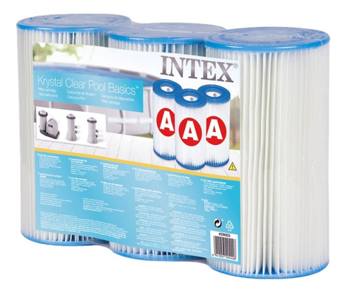 Pack 3 Cartucho Filtro Piscina Tipo A Intex 29003