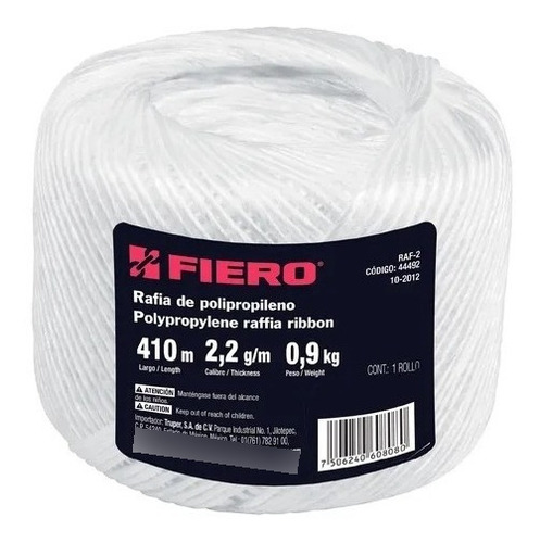 Rafia Color Blanco Calibre 2.2 G/m 900 G 44492