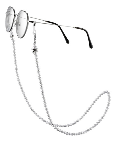 Cadena Para Gafas Ocr Con Perlas Blanco