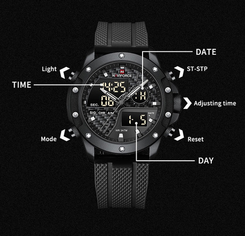 Reloj Deportivo Analógico Digital Para Hombre Hora Dual