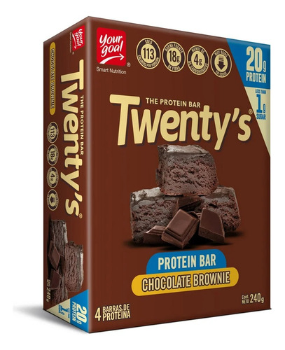 Box 4 Barras Twentys Chocolate Brownie - Your Goal