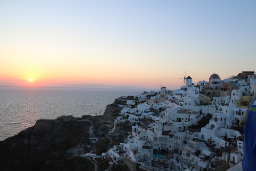 Cuadro 176-oia's Panorama - Santorin 32x20 C/marco De Madera