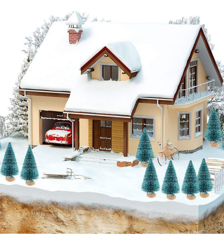 Bh Para 34 Piezas De Miniárbol De Navidad, Nieve, Pino