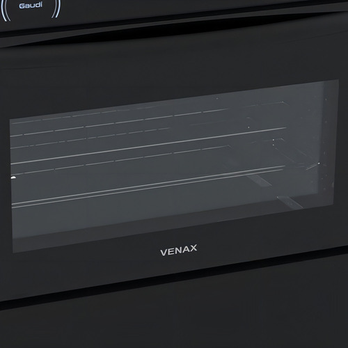 Fogao 5 Bocas Venax Gaudi Vitreo Preto Fosco Gas Glp