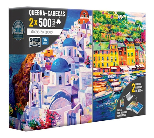 Puzzle Quebra Cabeça Litorais Europeus 2x 500 Peças Toyster