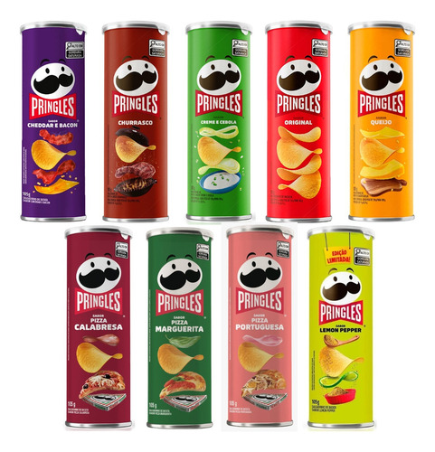 Kit Com 10 Batata Pringles Sabores A Sua Escolha