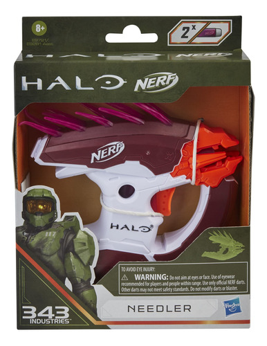 Nerf Microshots Halo Needler - Mini Lanzador De Dardos Y 2 D