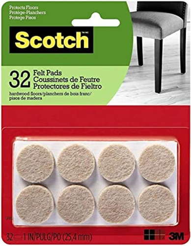 Protector Fieltro Adhesivo Scotch X 32 Redondo 2,5 Cm