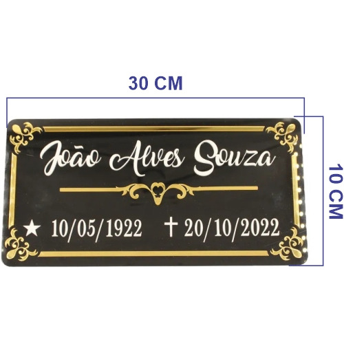 Placa Acm Lápide Resistente Para Jazigo E Túmulo Cemitério
