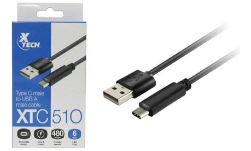 Cable Usb Tipo C A Tipo A 2.0 Marca Xtech 1,8 Metros