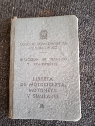 Antigua Libreta De Moto