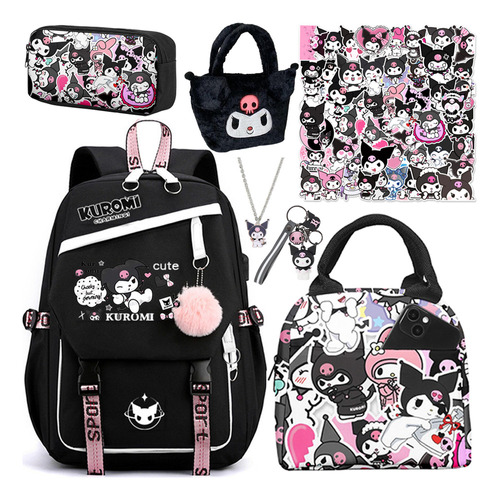 56 Unidades/kit De Mochila Kuromi Cute Backpack, Bolsa De Vi
