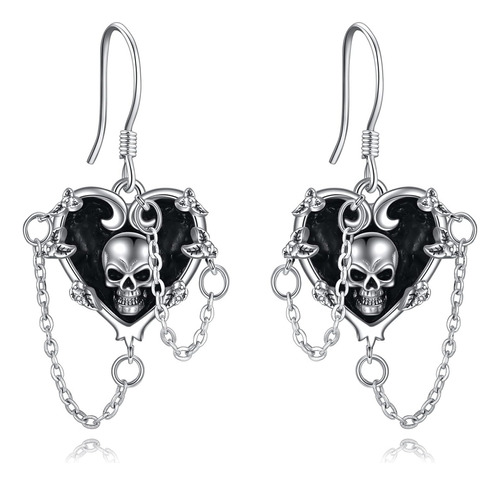 Pendientes De Calavera Con Forma De Corazón De Bruja Para Mu