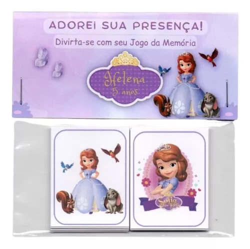 Kit 10 Jogos Da Memória Person. Lembrancinha Princesa Sofia