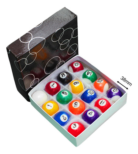 New Conjunto De Bolas De Billar En Miniatura De 16 Piezas,
