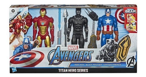 Set Muñecos De Capitán América, Iron Man Y Pantera Negra