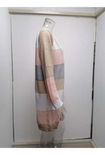 T Ensamble Largo Elegante Dama Moda Casual Tejido Cardigan