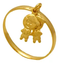 Comprar Anel Filhos Com Dois Meninos Folheado Em Ouro 18k Softjoias