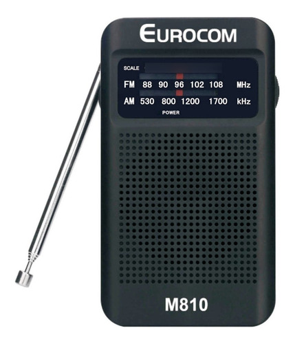 Radio Am/fm De Bolsillo Eurocom M810 Con Parlante Pll Hi-fi