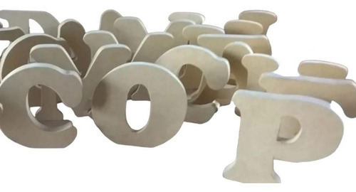 Letras De Madera-mdf-.16cmx18mm. Pack 17 Letras. Sin Pintar