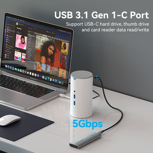 Vention TPHWC-EU docking station 12 en 1 usbc hdmi vga rj45 sd/tf usb