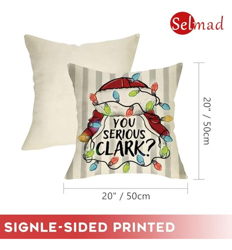 Juego De 4 Fundas De Almohada Navideñas 50 X 50 Cm