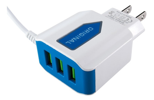 Cargador De Viaje Triple Usb V8 Microusb Carga Rapida 3.1 A