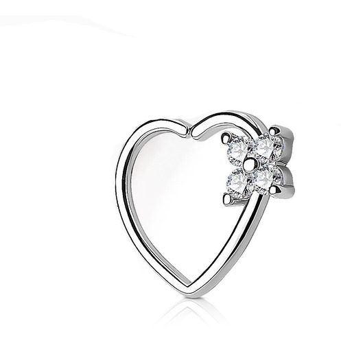 Imagen 1 de 5 de Corazon Con Flor Strass Piercing Argentina ®