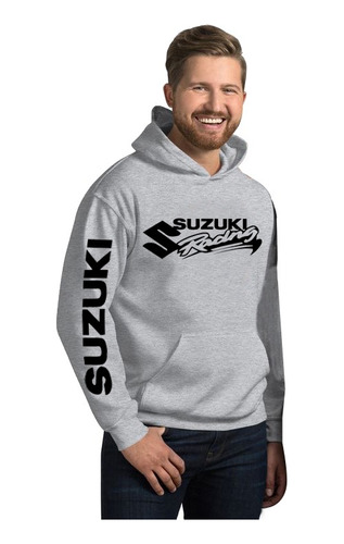 Poleron Suzuki Logo Pecho Mas Manga  Y Espalda