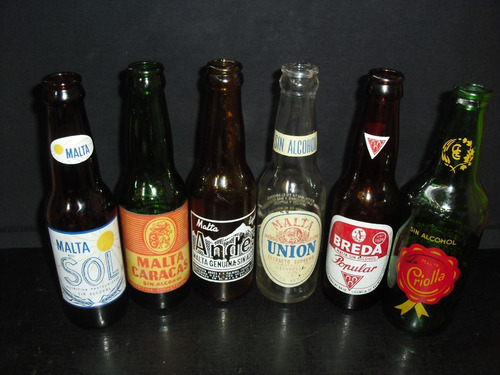 Imagen 5 de 6 de Cuarticos M A L T A Años 50s Botella Antigua De Coleccion